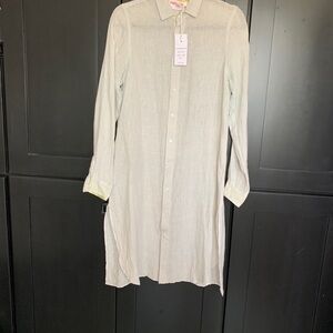Linen button down dress S